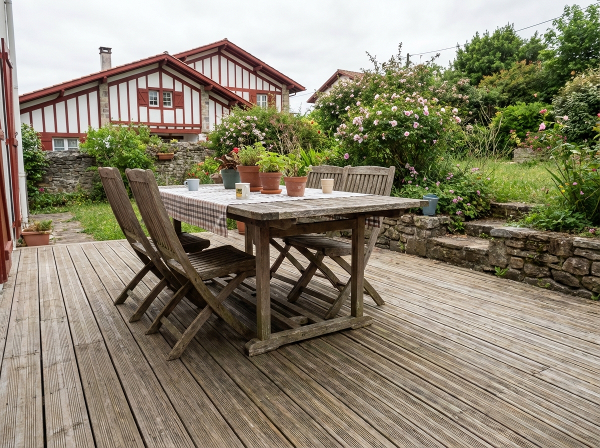 Deck Kebony en harmonie avec les colombages — Résidence Beyris