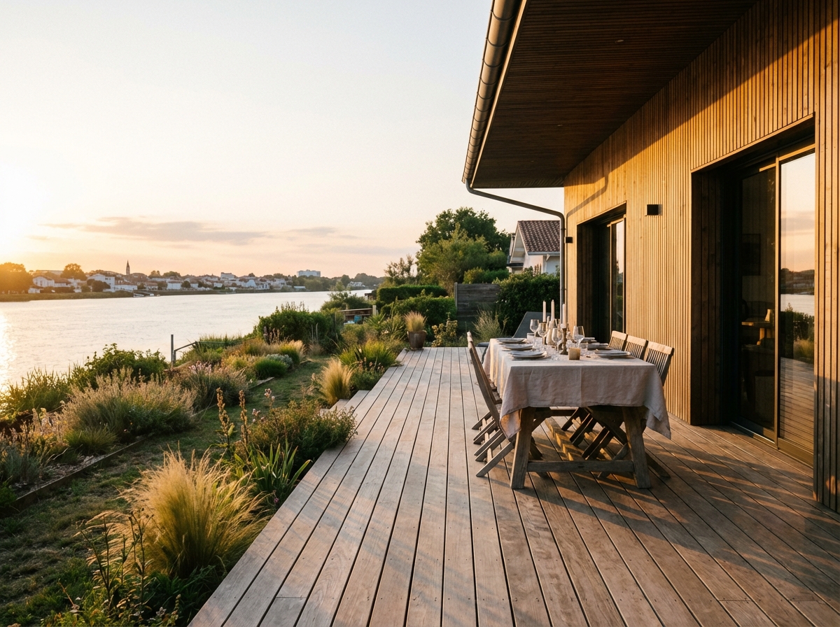 Bardage Thermopin et terrasse assortie — Boucau, rive droite de l'Adour